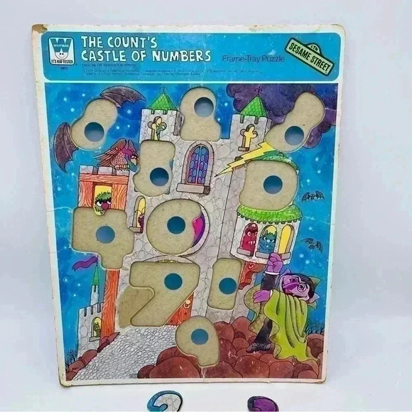 Vintage Whitman "The Counts' Castle of Numbers" Sesame Street Puzzle - Picture 6 of 7